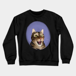 Green Eyed Tabby Cat Crewneck Sweatshirt